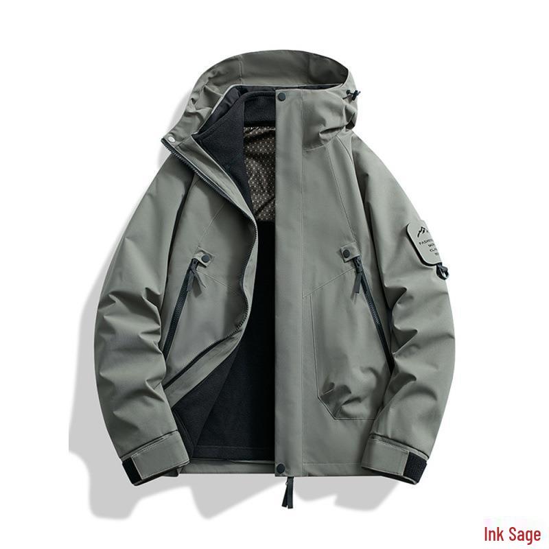 Windproof Waterproof Fleece-Lined Mountain Windbreaker Jacket for Skiing & Hiking