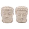 Buddha Head Figurine Flower Pot Plant Container Resin Desktop Ornament Planter for Patio Desk Shelf Indoor Outdoor Home Decor