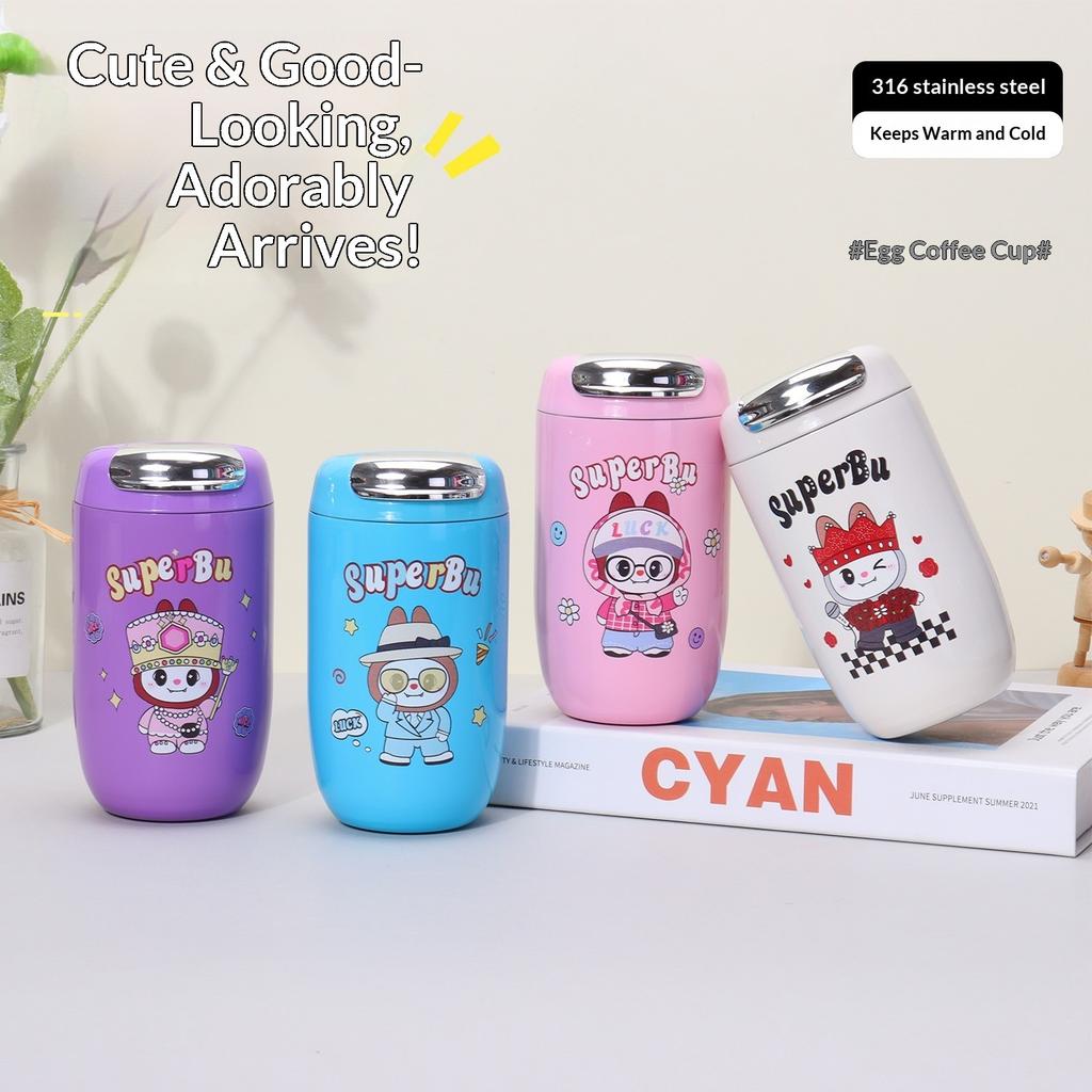 Мультяшная кофейная чашка 316 термос из нержавеющей стали, чашка для студентки высокой ценности, чашка для воды в стиле легкой роскоши