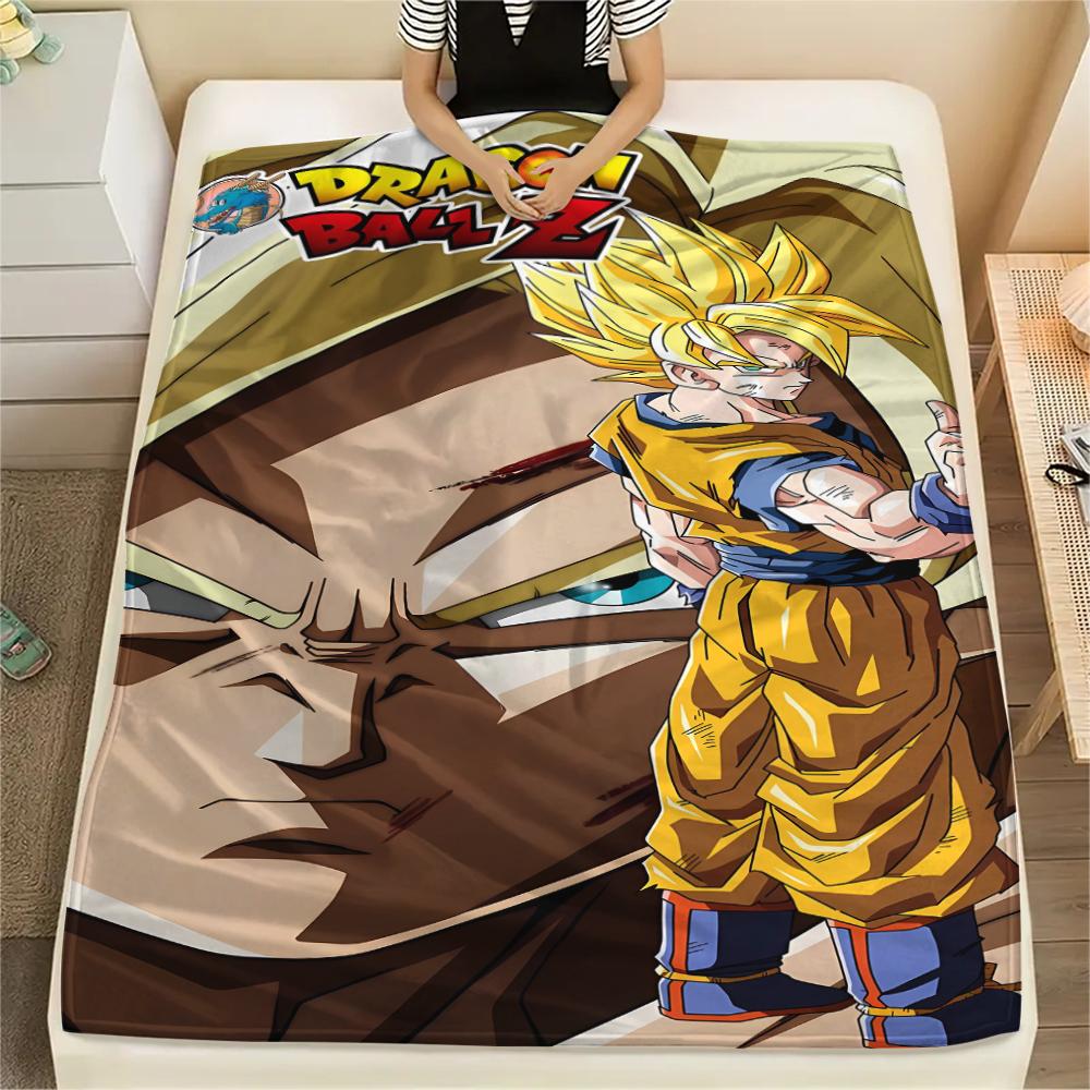Фланелевое одеяло с принтом персонажей Dragon Ball, Высококачественное, Удобное для всех сезонов, Декор для дома, Тепло и уют, Идеально для рождественских подарков