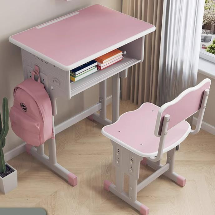 Детский комплект письменного стола и стула, регулируемый по высоте, сверхпрочный, вместительный, стул для учебы с крючком для школьной сумки 45 х 70 см