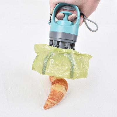 Совок для собачьих фекалий Портативный совок для собачьих отходов Инструмент для сбора фекалий с 6 когтями со встроенным диспенсером для пакетов для собак для прогулок на улице