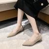 Fashion Pointed Thick Heels for Spring, Summer, and Autumn, New Korean Version Black Oversized Low Heels with A Stylish Work High Heels