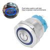 2 Pcs Button Switch Flat Head Self Reset IP65 220VAC 22mm 4 Pin Switch with Light(Blue )