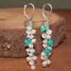 Opal Bead Cluster Earrings: Ethiopian Opal, Sterling Silver or Gold Filled