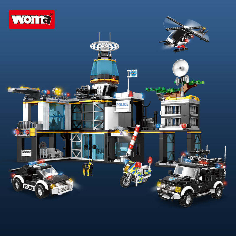 WOMA TOYS C0555A SWAT Police Headquarters Station City Vehicles Car Military Army Building Block Set Toy