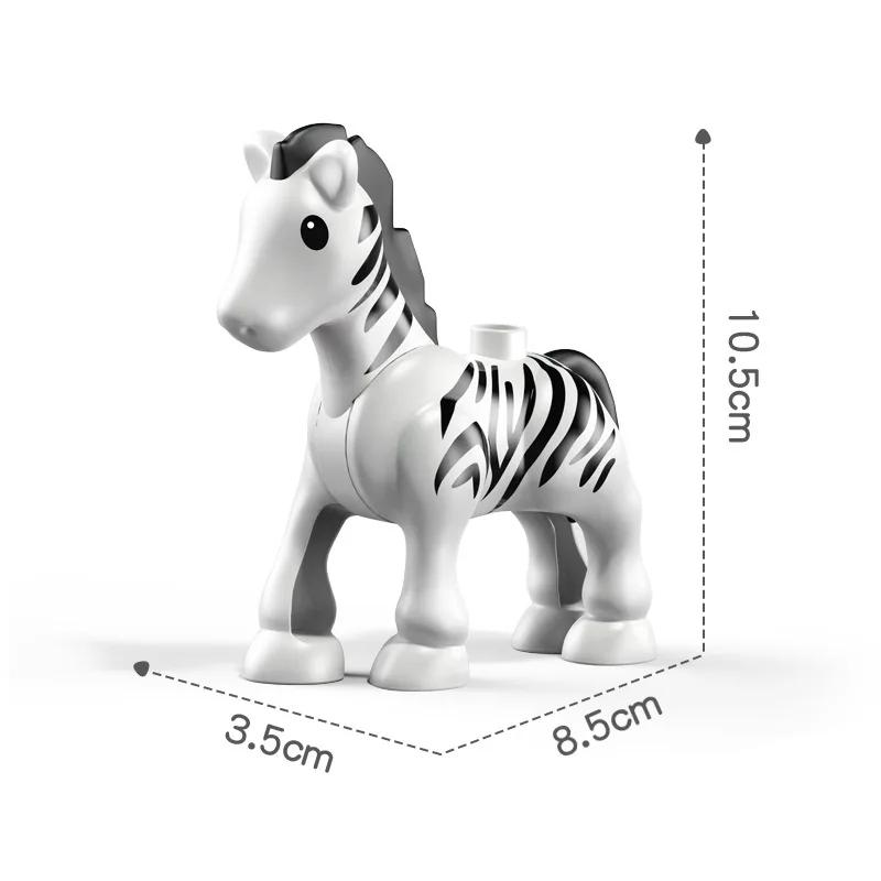 Большие строительные блоки Фигурка животного зоопарка Аксессуары Лягушка Улитка Собака Совместимые Большие Кирпичики Дети Дети Сборные Игрушки Подарок на вечеринку