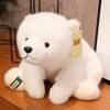 Cute Polar Bear Plush Doll Soft Fuzzy PP Cotton Stuffed Animal Toy Simulated Sitting