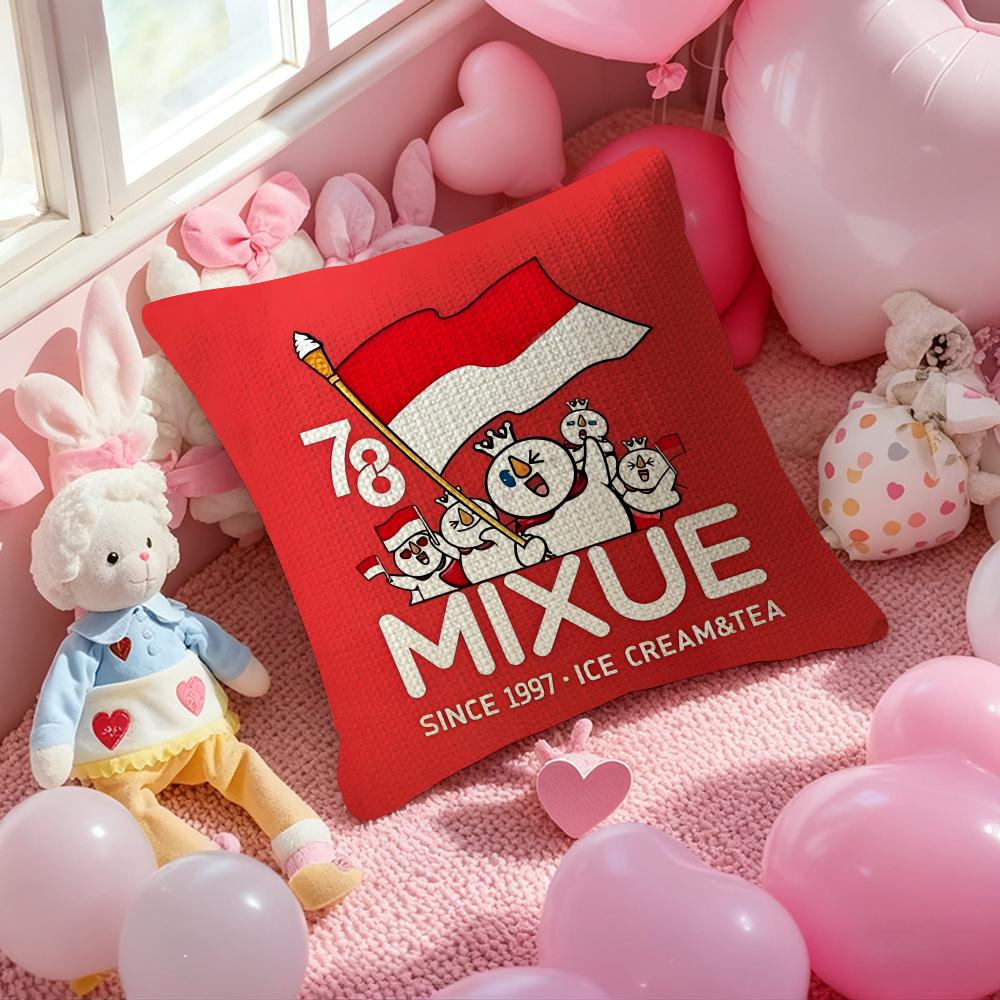 Чехол на подушку Mixue Ice Cream & Tea, противоаллергенный, с невидимой молнией, из шелковистого короткого плюша, чехол для диванной подушки