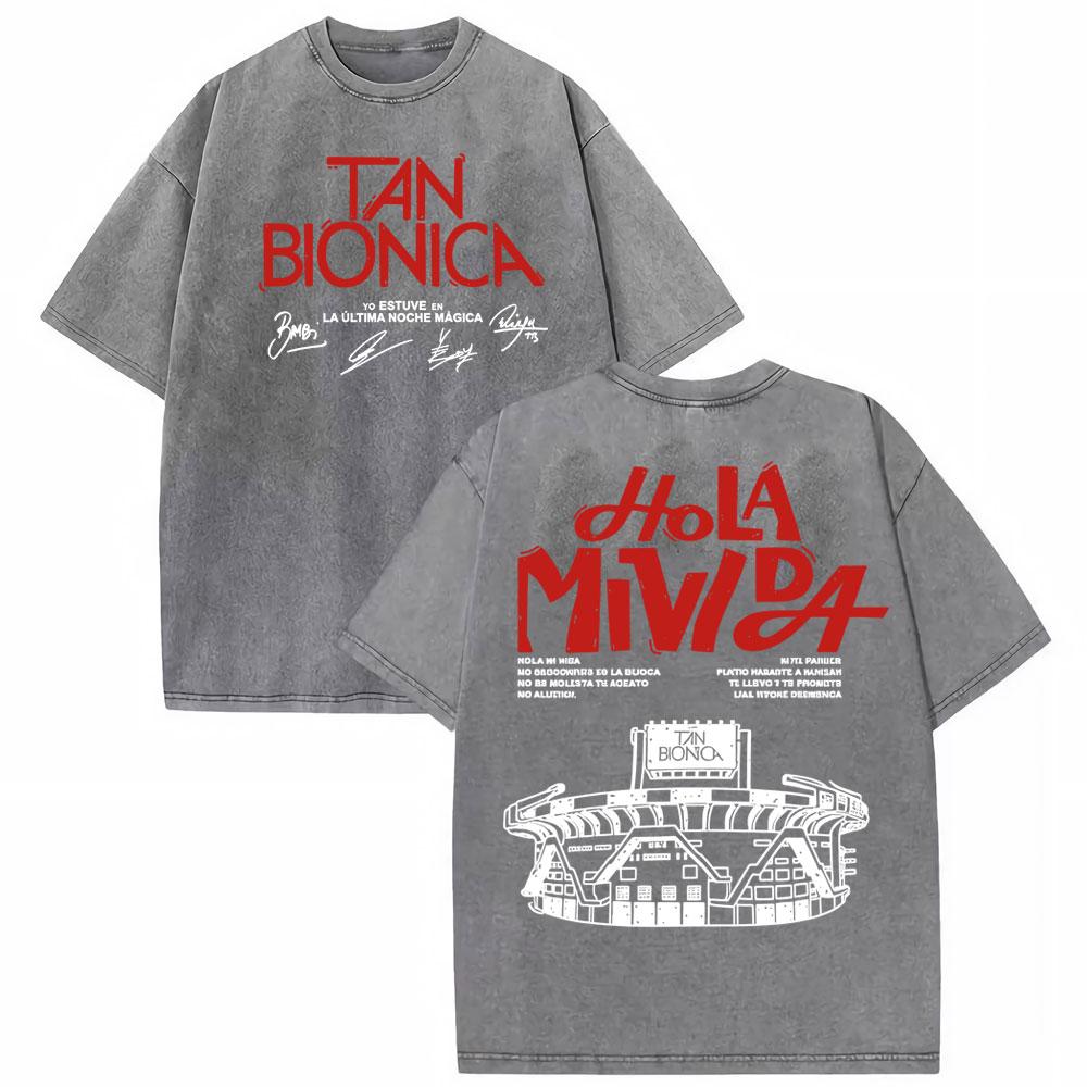 Rock Band Tan Bionica Chano Graphic T Shirt Men Women Harajuku Streetwear Tshirt Cotton Oversized Vintage Washed Tshirt