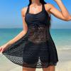 Women's Tummy Control Summer Swimwear: Two-Piece Halter Tankini Skirt