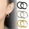 Унисекс серьги-кольца из нержавеющей стали, несколько размеров, однотонные