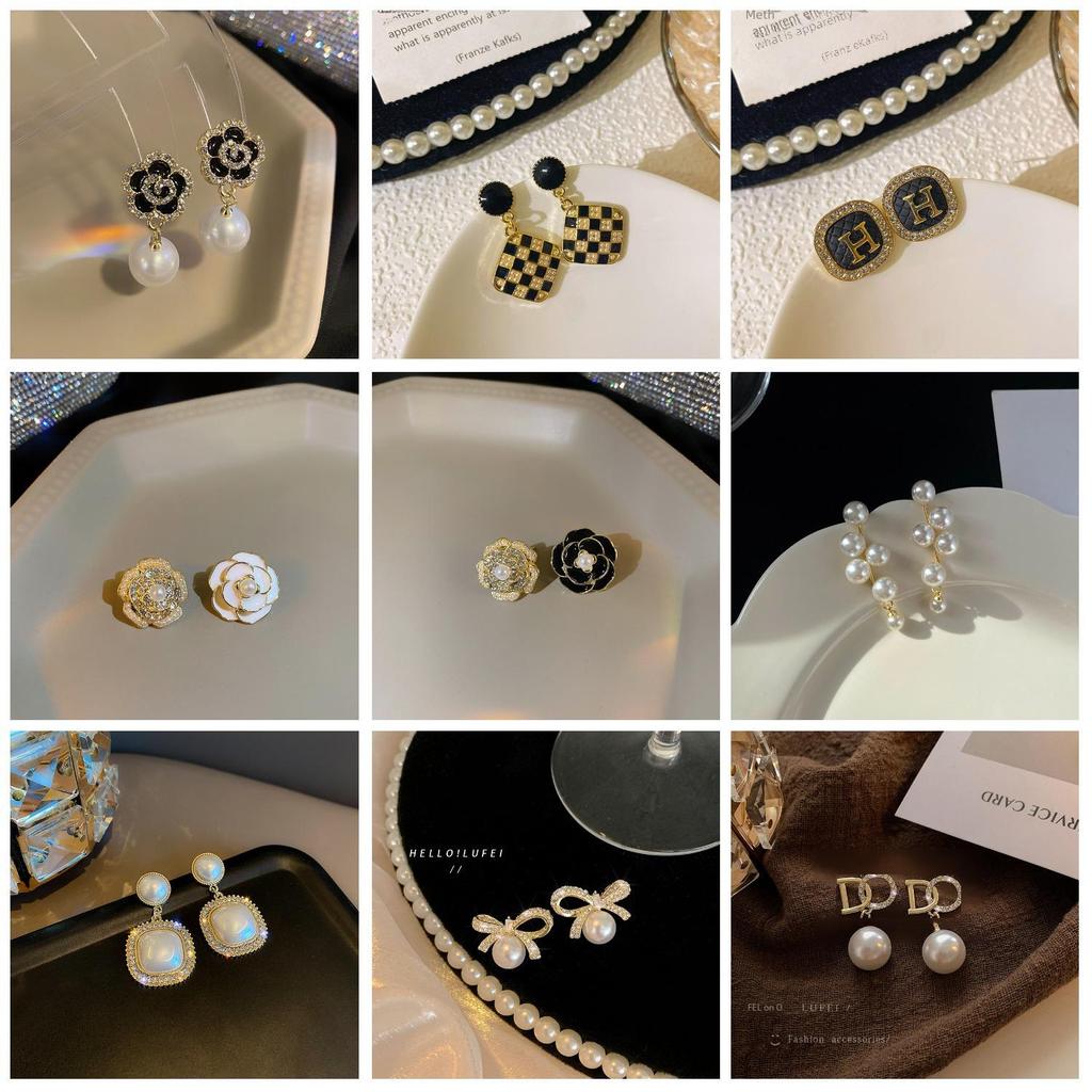 Трендовые серьги 2023 года из серебра с кристаллами и жемчугом высокого класса: Изысканное, Легкая Роскошь Заявление для Женщин