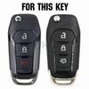 2Pcs Silicone Car Key Case For Ford F-150 F-250 F-350 KA Mondeo Ranger Fiesta Explorer 2015-2018 Cover Remote Fob 3 Button