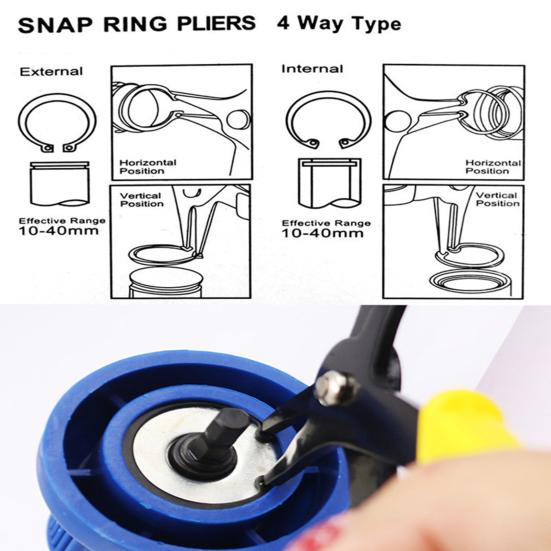 Useful Snap Ring Pliers Dual Use Wear-Resistant Sturdy High Precision Snap Ring Pliers for Industrial Work