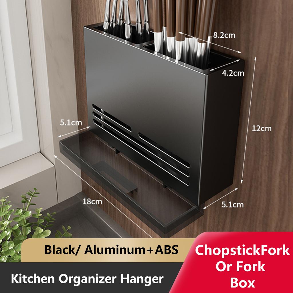 Кухонный держатель для ножей, настенный органайзер, подставка для ложек и палочек для еды, подвесные органайзеры из алюминия