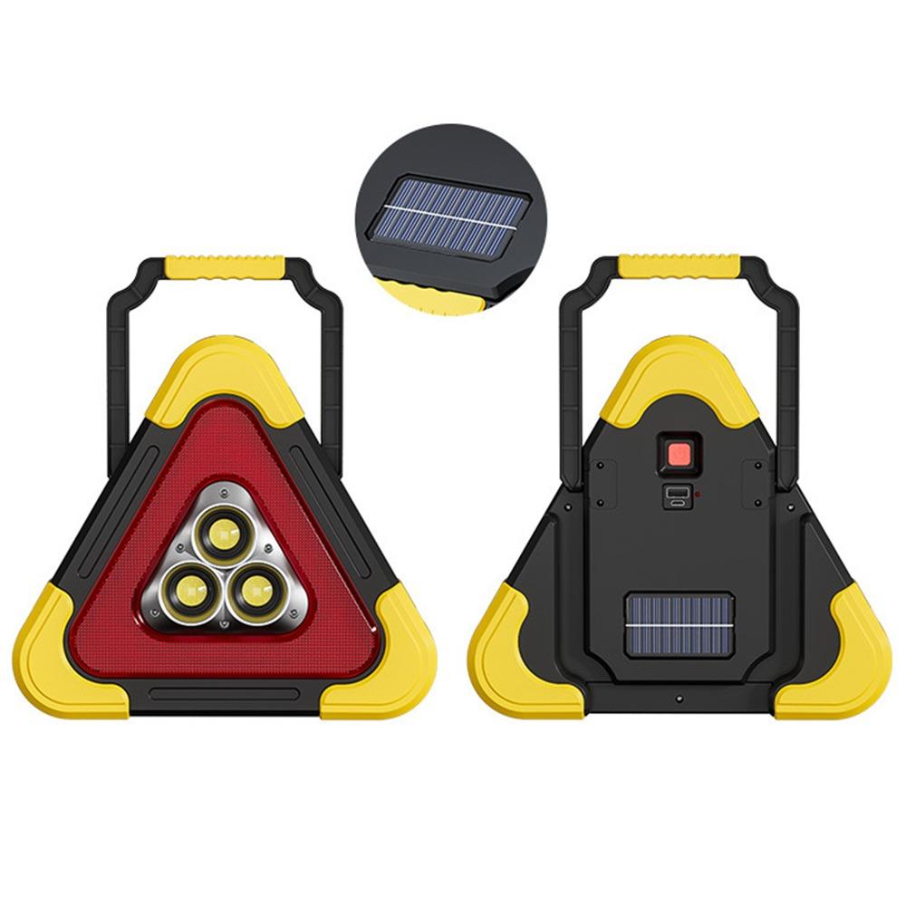 4 Modes Breakdown Alarm Lamp 2-IN-1 Triangle Warning Sign Portable Flashing Light on Hand Outdoor