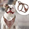 Durable Dog Harness Large Dogs Leather Nylon Harnesses Spiked Studded Pet Training Vest With Quick Control Handle For Pitbull