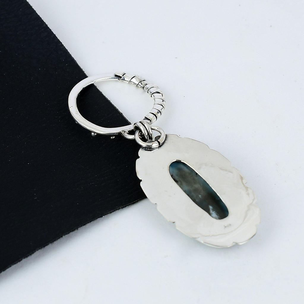 Natural Larimar Gemstone Silver Pendant In 925 Sterling Silver- Handmade Design, Everyday Wear Jewelry, Unique Pendant Birthday Gifts