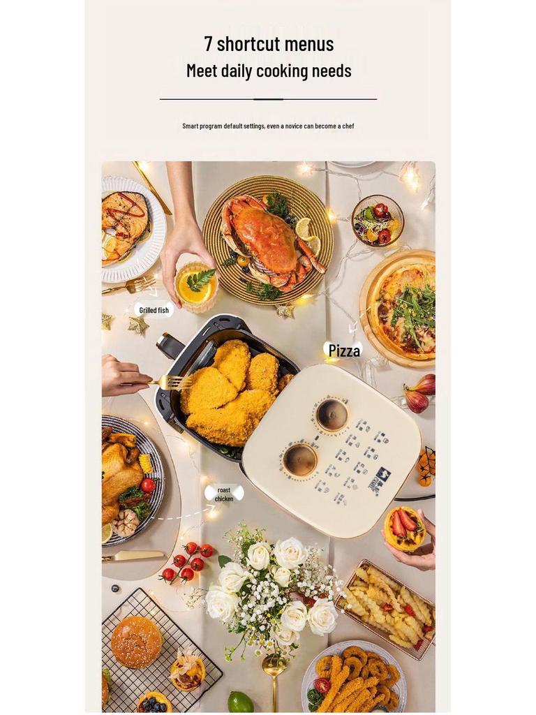 Многофункциональная аэрофритюрница большой вместимости - Визуальная электрическая духовка для жареной курицы, сладкого картофеля и картофеля фри