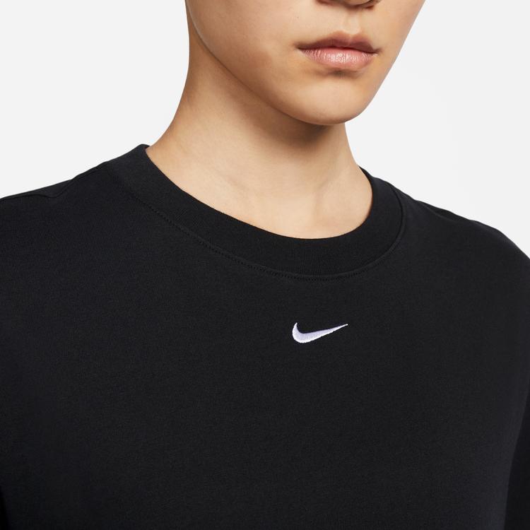 Nike Спортивная одежда Essential Solid Logo Свободное платье с коротким рукавом Женское платье Черное DV7883-010