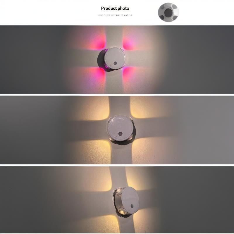 Умный RGB Градиентный Четырехголовый Ночник Магнитный Датчик Движения Перезаряжаемая Настенная Лампа Для Спальни Ванной Комнаты Гардеробной Сада Дома