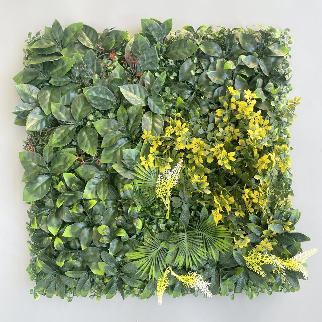 50×50cm Artificial Green Plant Wall - Plastic Vertical Garden, Fake Flower Wall, Synthetic Turf Background