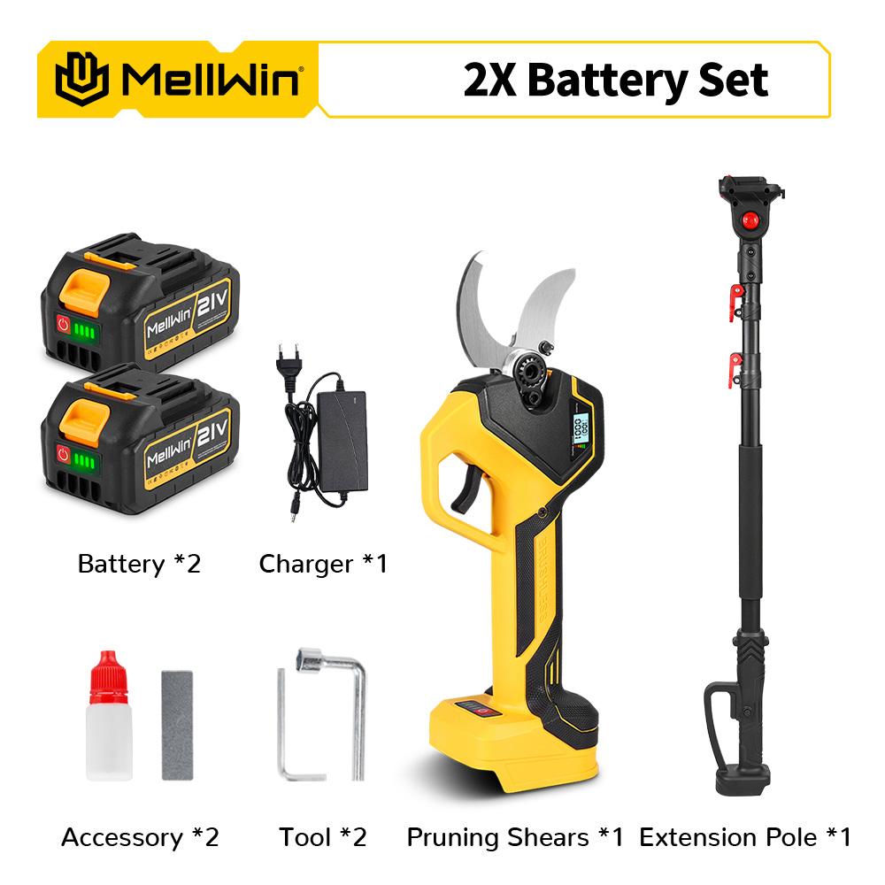 MELLWIN 2-в-1 Бесщеточный Электрический Сучкорез-Секатор с Телескопической Ручкой 180 см Садовый Инструмент-Секатор Для Аккумулятора Makita 18V