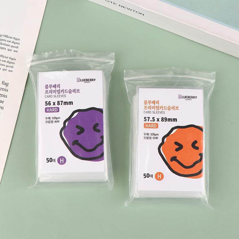 50 шт., рукава с черникой, Kpop, защитный рукав для фотокарт, твердые рукава для карт, верхний загрузчик для фотокарт