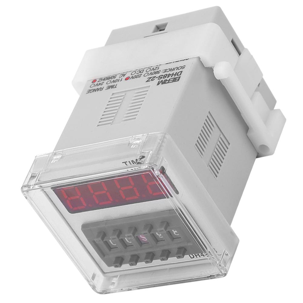 48S-2 Digital Display Time Relay with LED Display, Spring Push Button, Copper Wire, for Industrial Automation