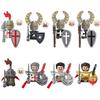 11pcs Medieval Ancient Heavy Armored Templar Knights Crusader Military Soildiers Weaponry Model Building Blocks Childrens Toys