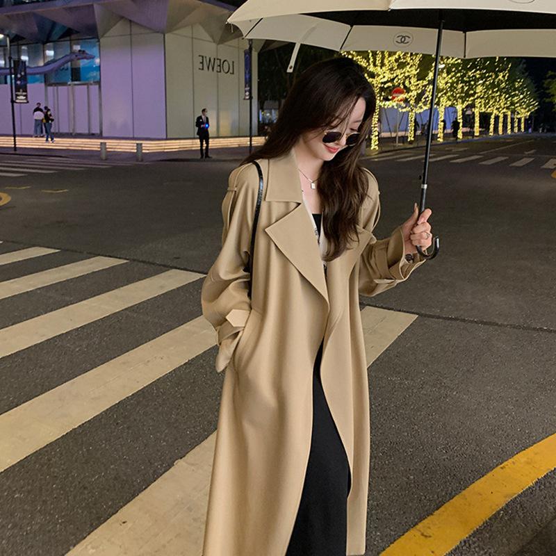 Белый плащ для женщин Новый стиль британский ретро весенне-осенний стиль средней длины для невысоких людей