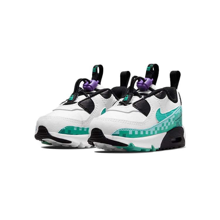 Nike Детские кроссовки Air Max 90 Toggle SE TD White Psychic Purple Washed Teal, черные DN3265-100