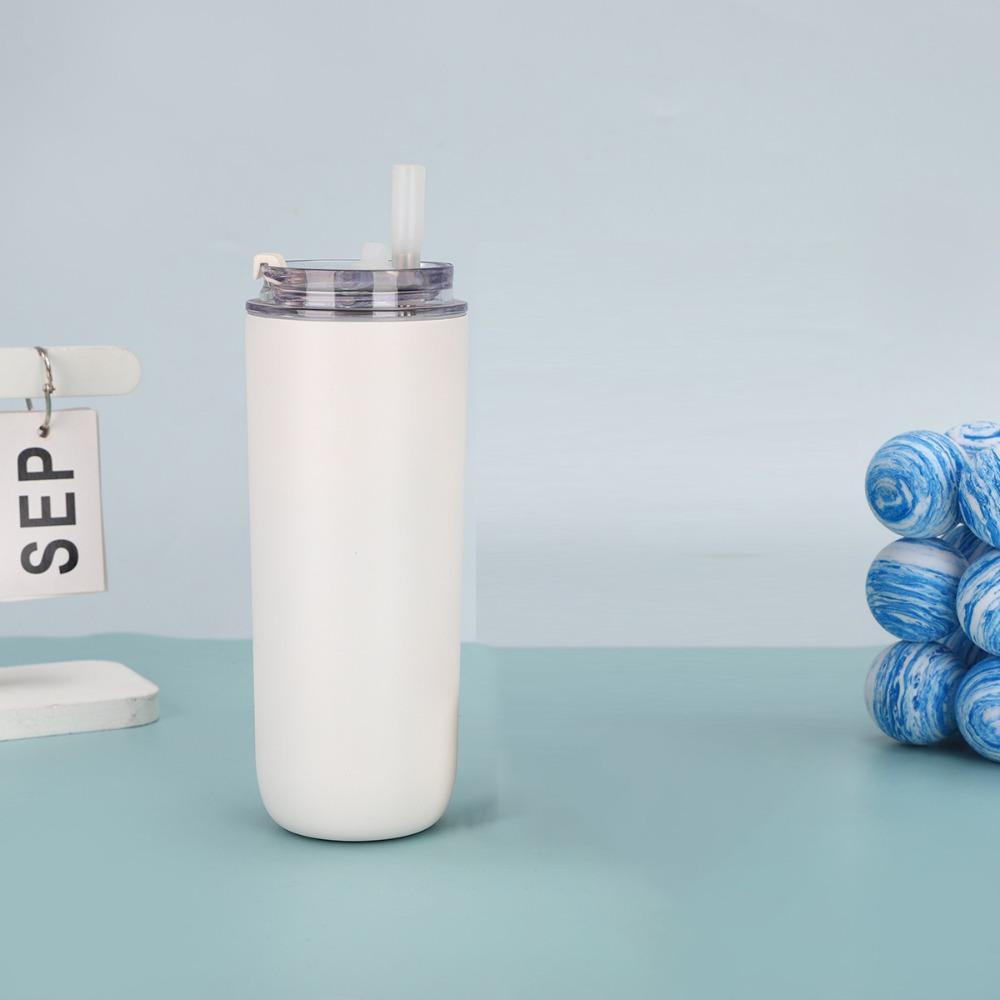 Gift With Handle and Straw 300/480ml Tumbler Double Layer Keep Cold Heat Mug Reusable 304 Stainless Steel Straw Cup Car Mount