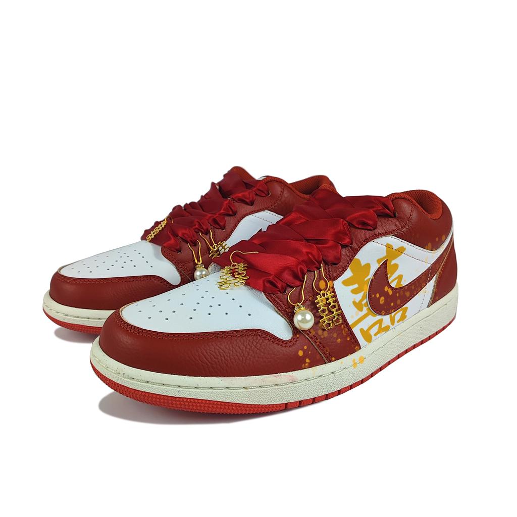 Jordan Air Jordan 1 Износостойкие Низкие Винтажные Баскетбольные Кроссовки Мужские Красные Белые FJ3459-160(Команда352-)