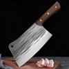 Высокопрочный утолщенный большой костяной кухонный нож для разделки мяса, деревянная ручка, кованый костяной нож, китайский нож-тесак из высокоуглеродистой стали