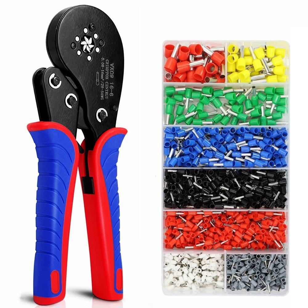 Обжимные клещи для наконечников, инструменты для трубчатых клемм HSC8 6-4A/6-6A/16-6(макс. 0,08-16 мм²)Бытовые электроприборы для щипцов для проводов