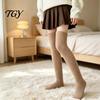Soft Fleece Sleep Socks 1 Pair Fuzzy Thigh High for Women, Long Fluffy Skin Friendly Plush Hosiery Leg Warmer, Thickened Over The Knee Stockings,