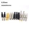 6.35mm 6.5mm Audio Male Female Mono Stereo Solder Connector Plug Socket 2 3 Pole Gold Plated Metal Amplifier Mic Converter