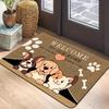 1Pcs Dog Cat Pattern Floor Mat Modern Kitchen Polyester Rug Non-Slip Colorful Indoor Carpet, For Home Bathroom Bedroom Living Room Decor