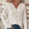 Autumn and Winter New Solid Color Hooded Button Loose Long Sleeve Pullover Sweater for Women