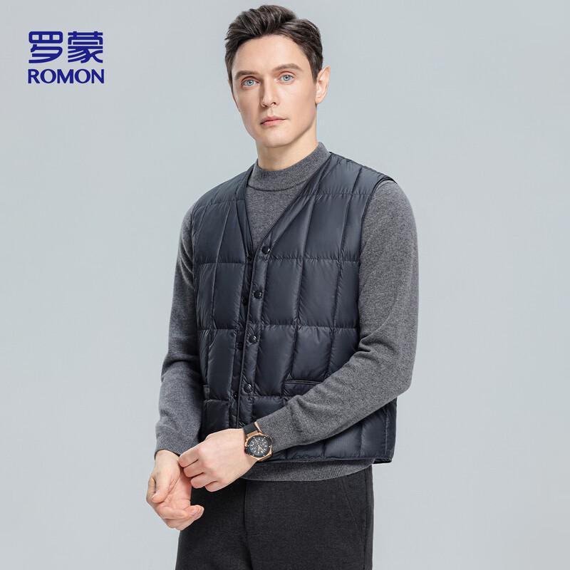 ROMON Мужской повседневный пуховый жилет с V-образным вырезом