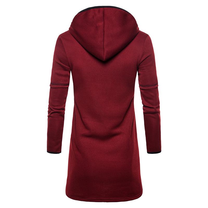 Осенне-зимняя мужская куртка с длинными рукавами, кардиган, однотонный свитер с капюшоном, мужская мода