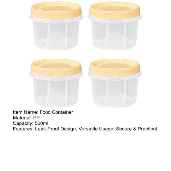 4 шт. контейнеры для заправки салата 500 мл, пищевой контейнер без бисфенола А для закусок, соусов, приправ, многоразовые стаканчики для соуса для ланч-бокса, хранения фруктов, орехов, йогурта