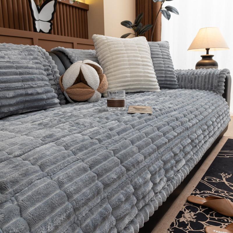 [Мягкий вельветовый шнур] Подушка для дивана Осень и зима Современный простой Нескользящий кожаный диван Утолщенный Всеобъемлющий чехол для дивана