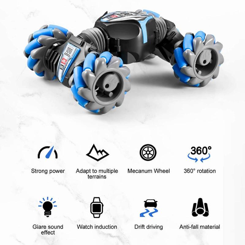 Радиоуправляемая трюковая машина с управлением жестами - с музыкой и наборами игрушек с распылением