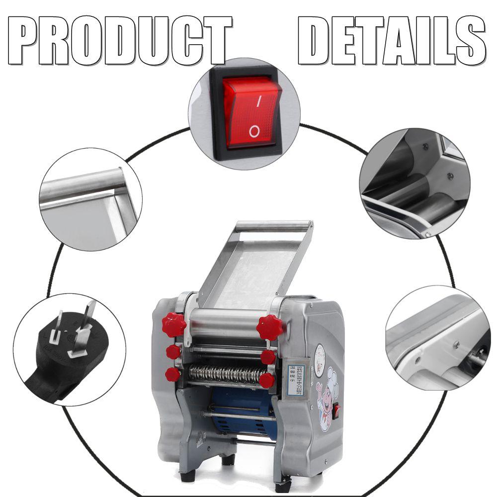 550W Electric Noodles Machine 220V 0.1-6mm Thickness Adjustable Automatic Stainless Steel Dumpling Skin Dough Pressing Machine