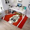 1 шт. Ковер с дорожным знаком Route 66 - Прямоугольный коврик из полиэстера для спальни, гостиной, офиса, коридора - Ковер для домашнего декора для