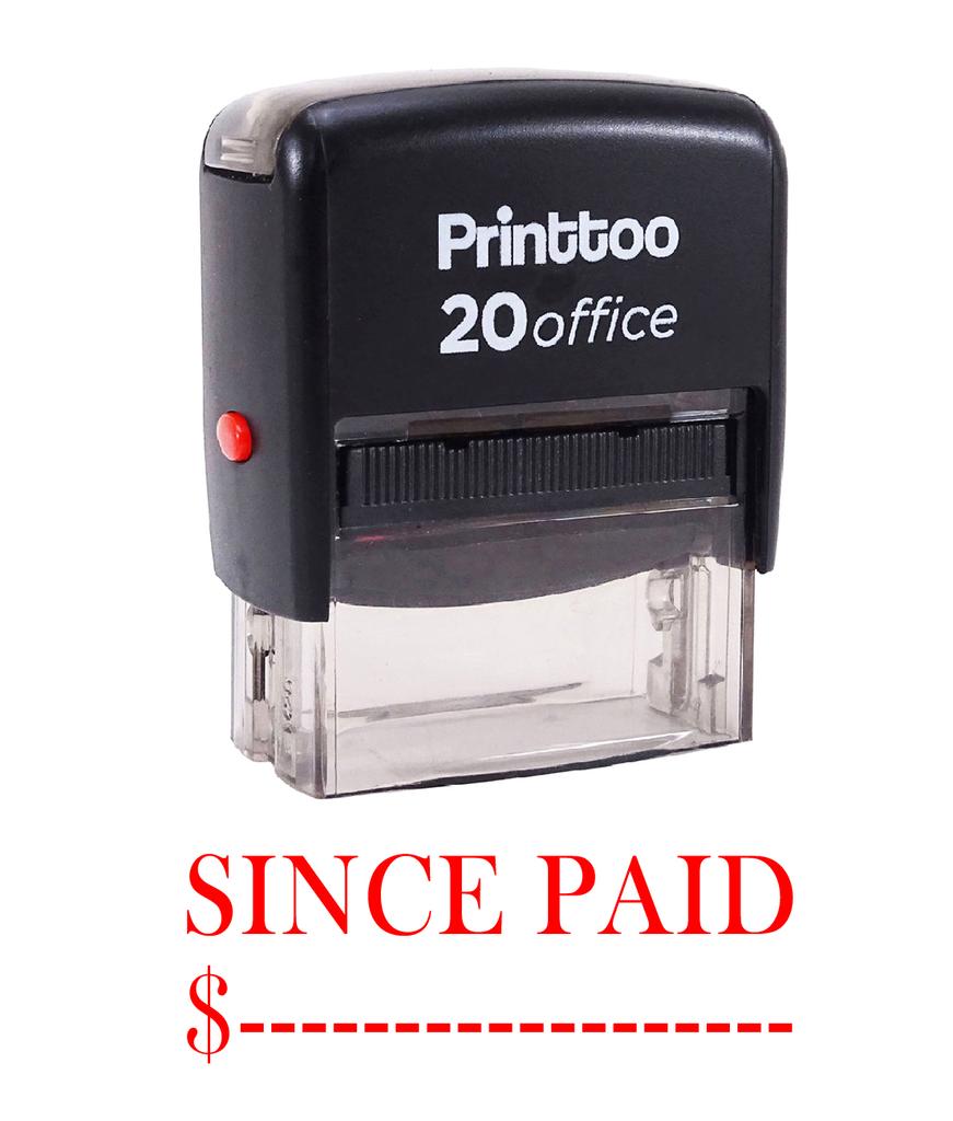 Printtoo Self Inking Rubber Stamp SINCE PAID Office Stationary Custom