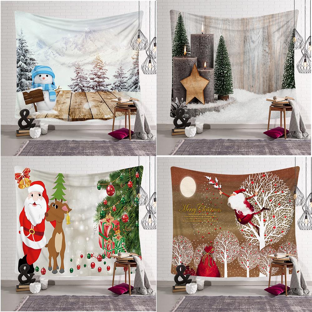 Christmas Print Pattern Tapestry Bedroom Living Room Wall Decor Background Fabric Home Decor Tapestry Tapeçaria De Natal
